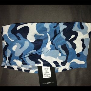 Fashion Nova - Cadet Cutie Tube Top (Blue Camo)
